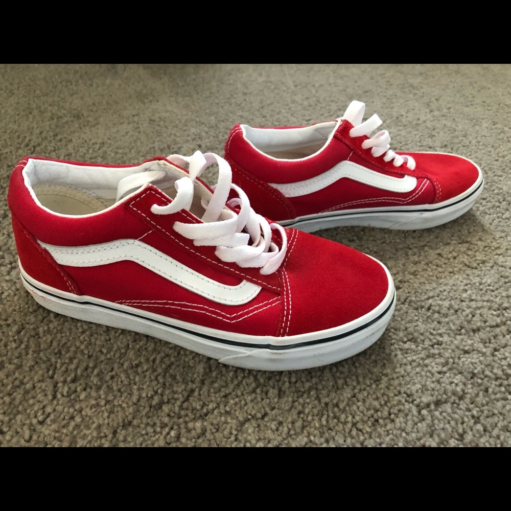 Boys red van shoes barely worn